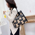 New Arrival! Fashionable Top-handle Bag with Cute Cat Pattern Large Capacity Mommy Bag for Women, Perfect for Work and Commuting