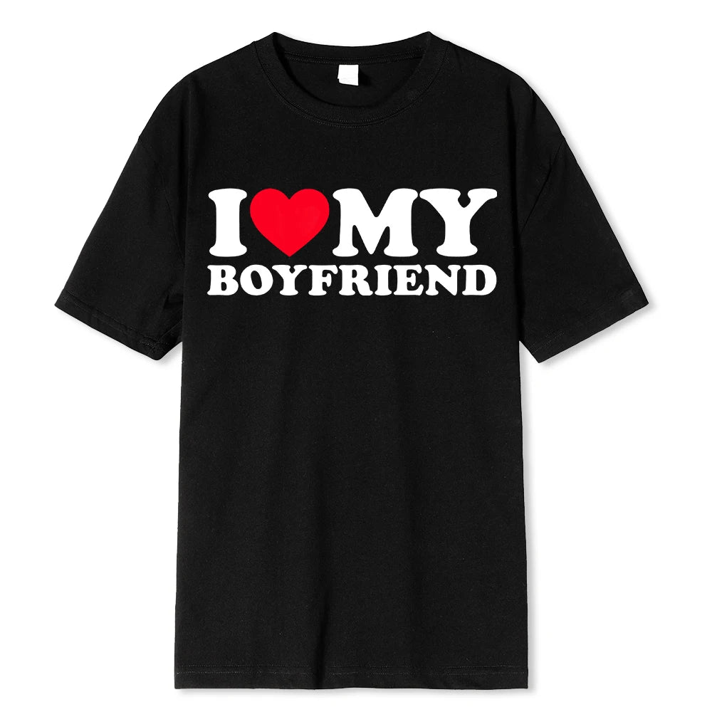 I Love My Boyfriend/Girlfriend T-Shirt - Funny 'Stay Away' Quote Tee for Men - BF/GF Gift Top