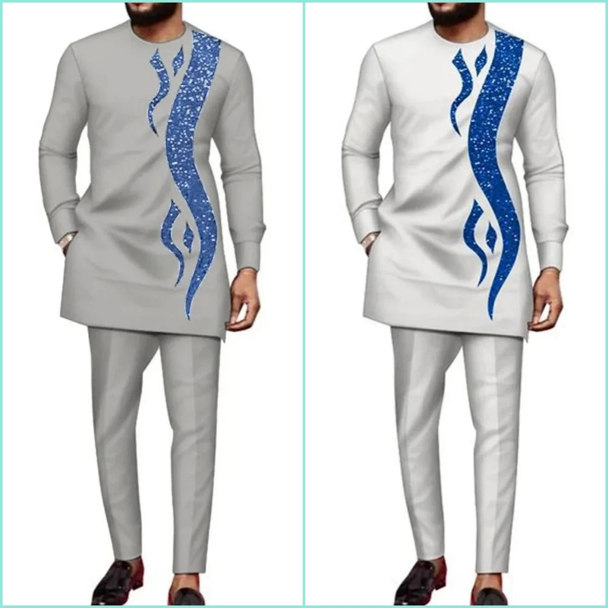 2024 New African Men's Traditional Embroidered Kaftan Set - Elegant Casual Two-Piece Suit