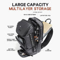 Secure Men’s Crossbody Bag Anti-Theft Waterproof Sling Pack with features on a White Background