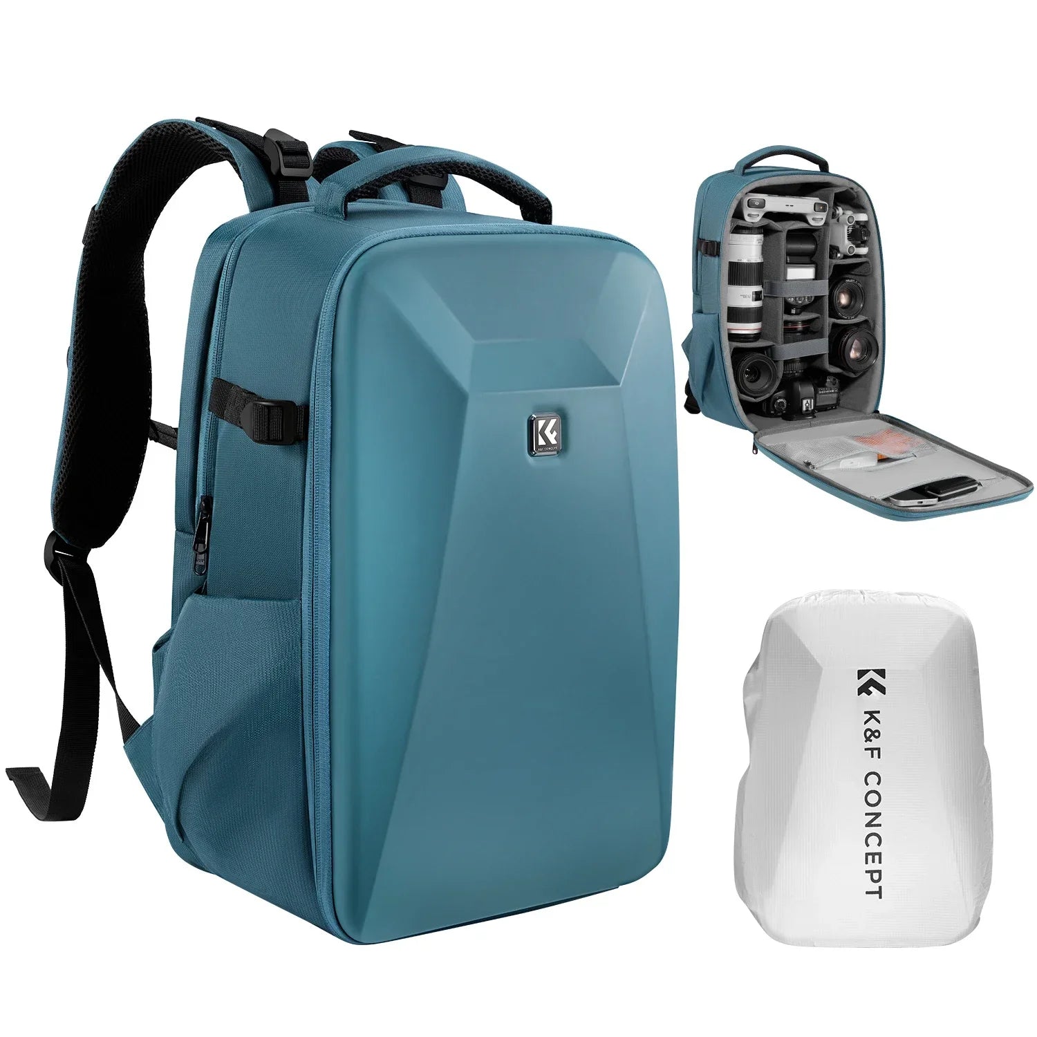 Secure Waterproof Camera Backpack Large Anti-Theft Travel Bag on a White Background