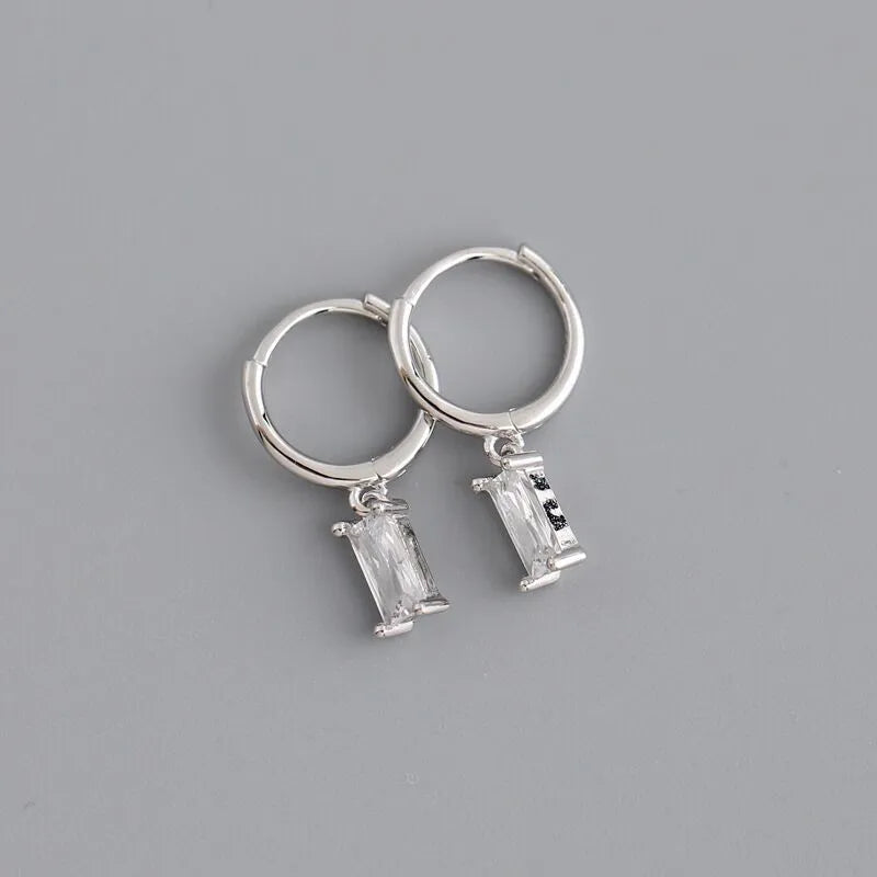 2PC Stainless Steel Little Huggies Hoop Earrings for Women: Tiny Crystal Zirconia Pendant Cartilage Earrings, Piercing Jewelry