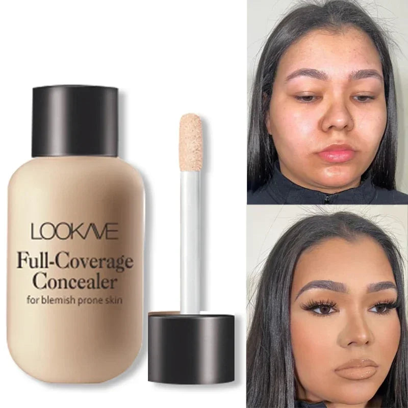 Waterproof Liquid Concealer: 3 Colors Matte Full Coverage for Acne Scars, Dark Circles, Foundation Whitening, Long-lasting Makeup Cosmetics