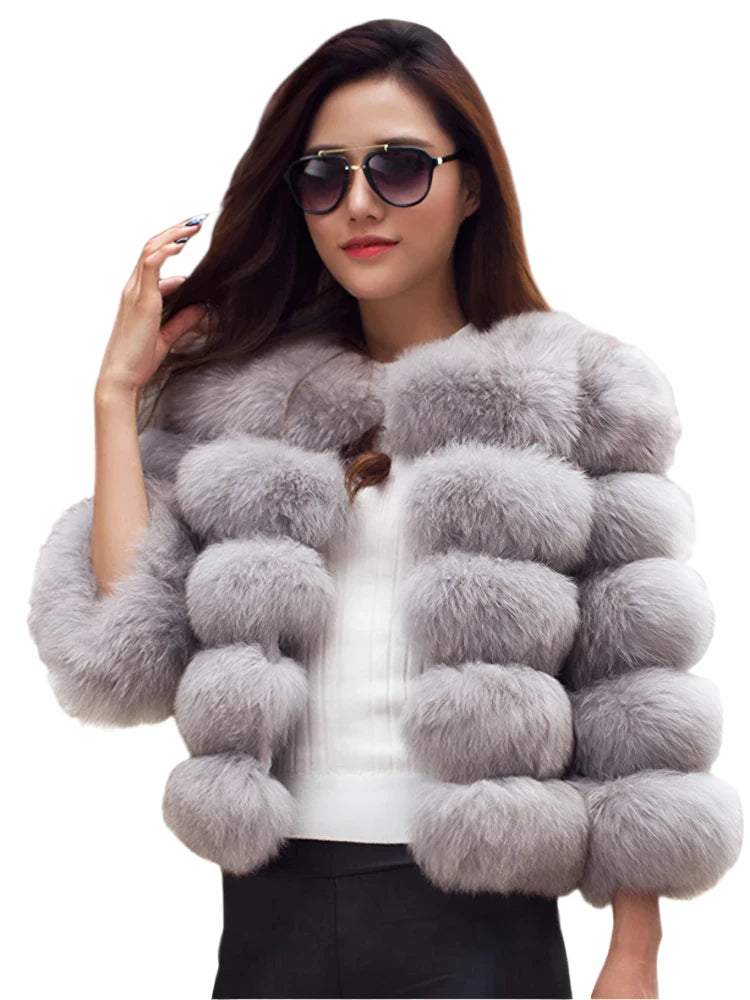 Elegant Fluffy Black Faux Fur Coat for Women S-5XL – Thick Warm Winter Jacket, Mink Look, Autumn Fashion