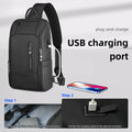 Smart Men’s Sling Bag Anti-Theft Waterproof USB Crossbody, USB Charging port on a white background