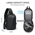 Solid Color Anti-Theft Sling Bag USB Crossbody Style with features on a white background