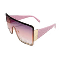 Sunglasses with pink gradient lenses and frame on a white background