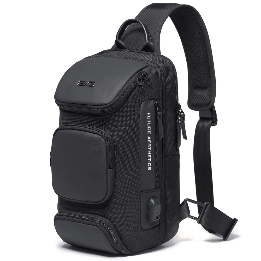 Stylish Anti-Theft Crossbody Bag Waterproof Men’s Sling Pack on a white background