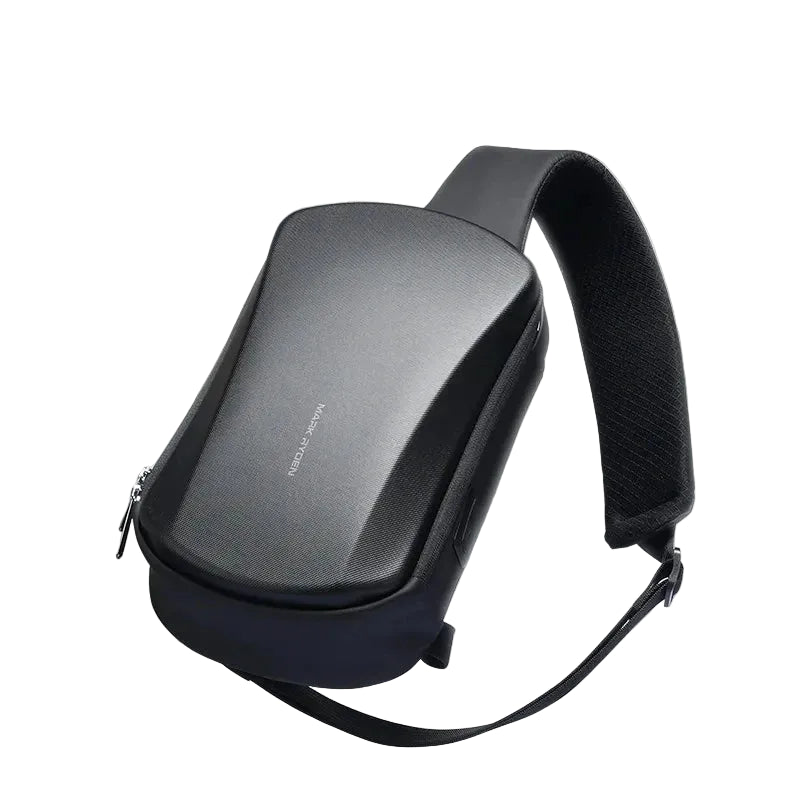 Stylish USB Crossbody Bag Men Waterproof Anti-Theft Sling on a white background