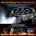 Smartwatch with flashlight feature in a dark setting