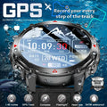 Smartwatch with GPS features on a blue underwater-themed background