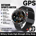 Smartwatch with GPS features on a white background.