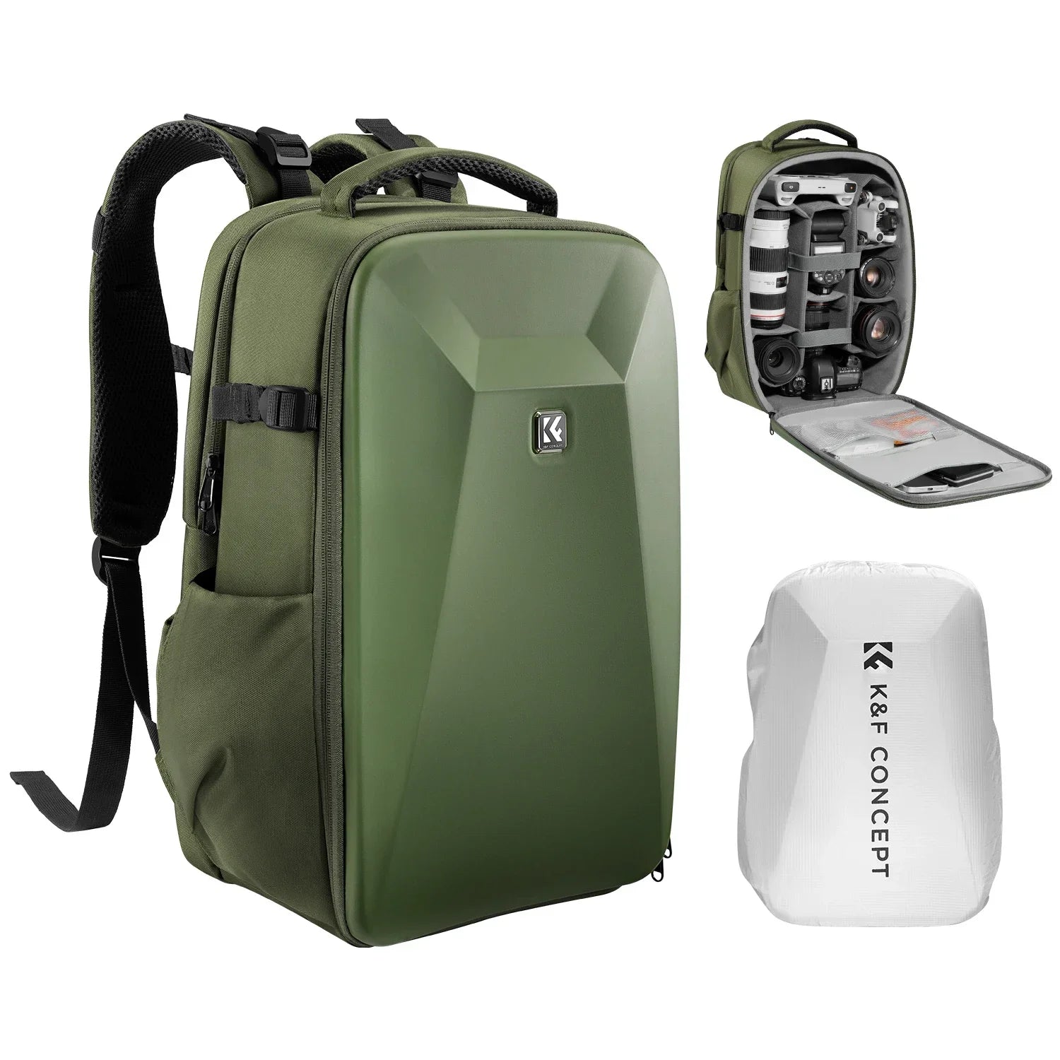 Travel Ready Anti-Theft Camera Backpack Waterproof Large Capacity on a White Background