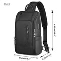 Travel Ready Men’s Chest Bag Waterproof Anti-Theft USB on a white background