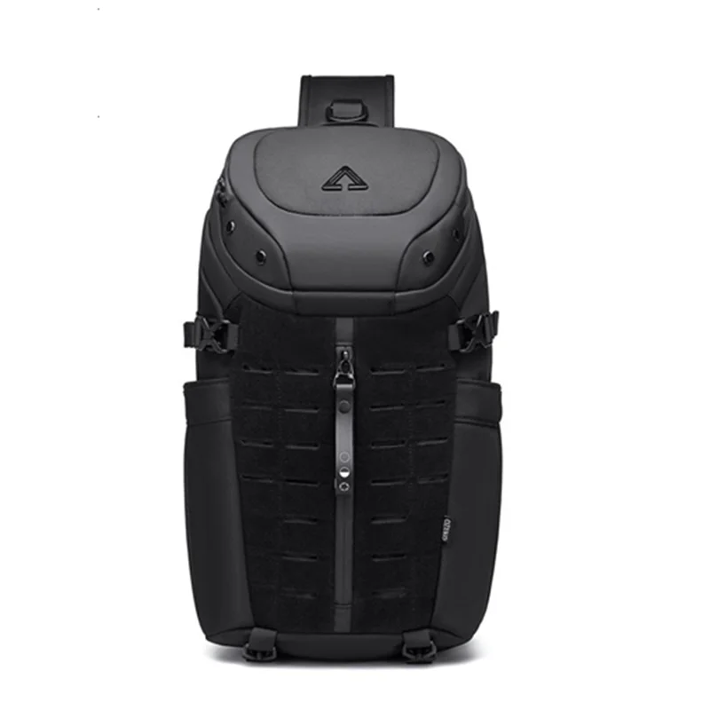 Travel Ready Men’s Chest Bag Waterproof Anti-Theft USB Sling on a white background