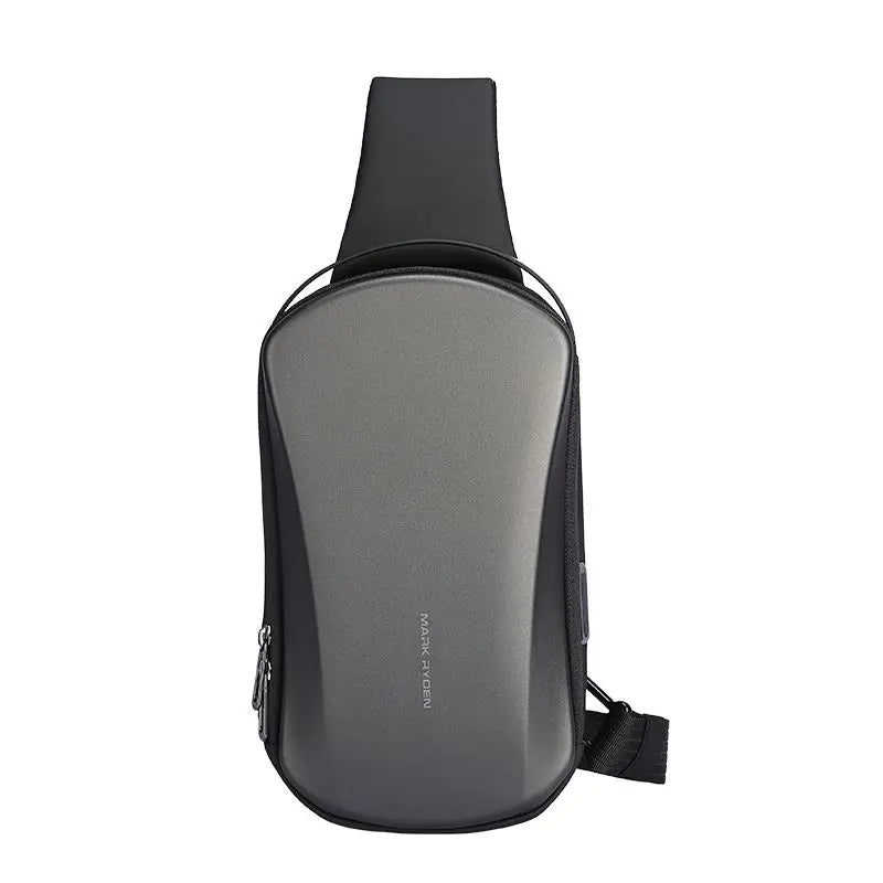 Travel Ready Men’s USB Crossbody Bag Waterproof Anti-Theft on a white background