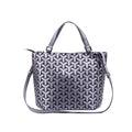 Trendy Luminous Folding Tote Stylish Geometric Handbag on a white background
