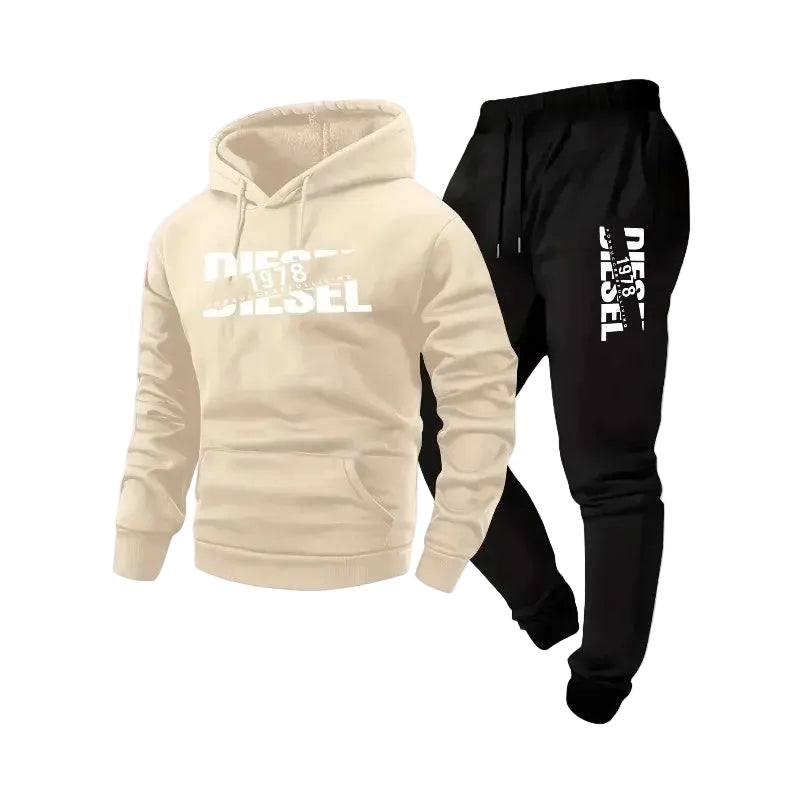 men relaxed fit tracksuit, men comfortable sportswear, men urban fashion outfit, men hooded sweatshirt set, men sweat suit men, men knit tracksuit, men everyday sportswear, men cozy tracksuit, men winter lounge set, men street style tracksuit, men breathable tracksuit,