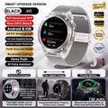 Smartwatch with features listed on a promotional graphic