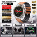 Smartwatch with features listed on a promotional graphic