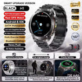 Smartwatch with features listed on a promotional graphic