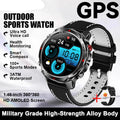 Smartwatch with features listed on a white background.
