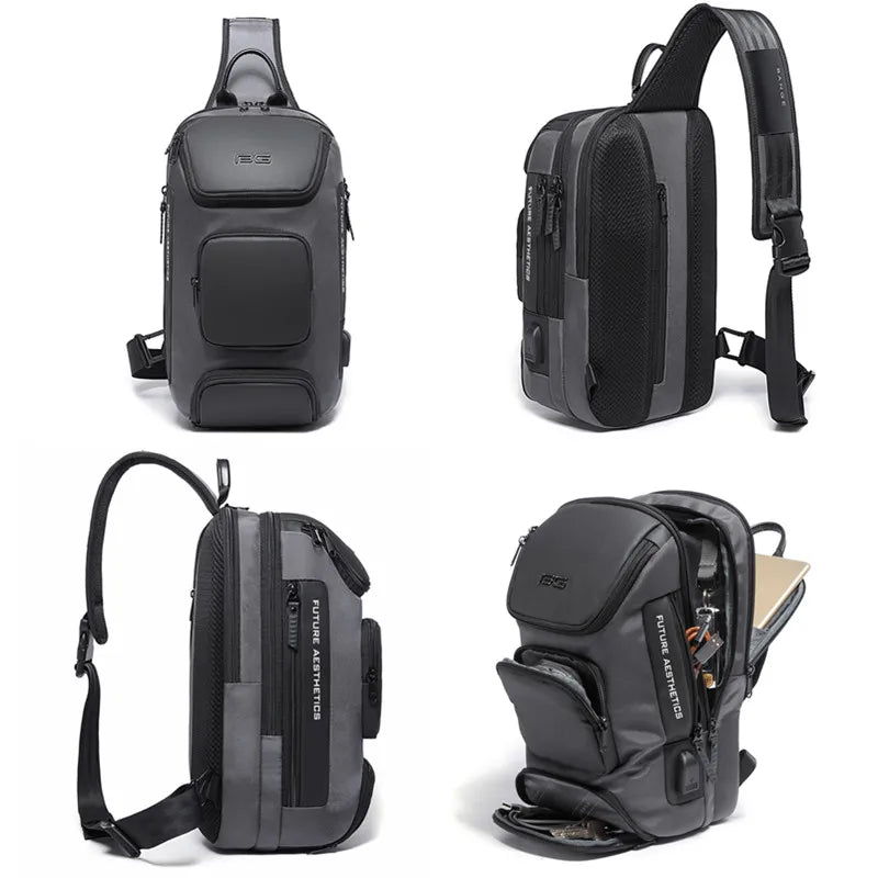 Waterproof Anti-Theft Crossbody Bag Stylish Men’s Messenger Pack Display on a White Background