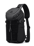 Waterproof Chest Sling Bag Men Anti-Theft USB Crossbody Pack on a white background