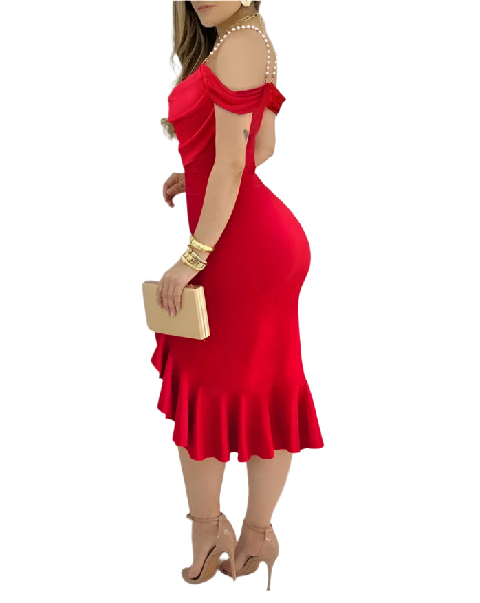 women's bodycon dress, casual bodycon dress, two-piece style dress, cowl neck bodycon dress, pearl strap dress, wedding guest dress, elegant party dress, sexy skinny dress, women's skinny dress, bodycon dress for women, women's wedding guest outfit, women's party outfit, elegant wedding guest dress, women's cocktail dress, bodycon party dress, fake two-piece dress, women's casual dress, cowl neck dress, pearl embellished dress, bodycon wedding guest dress, women's formal dress, slim fit bodycon dress, sexy 
