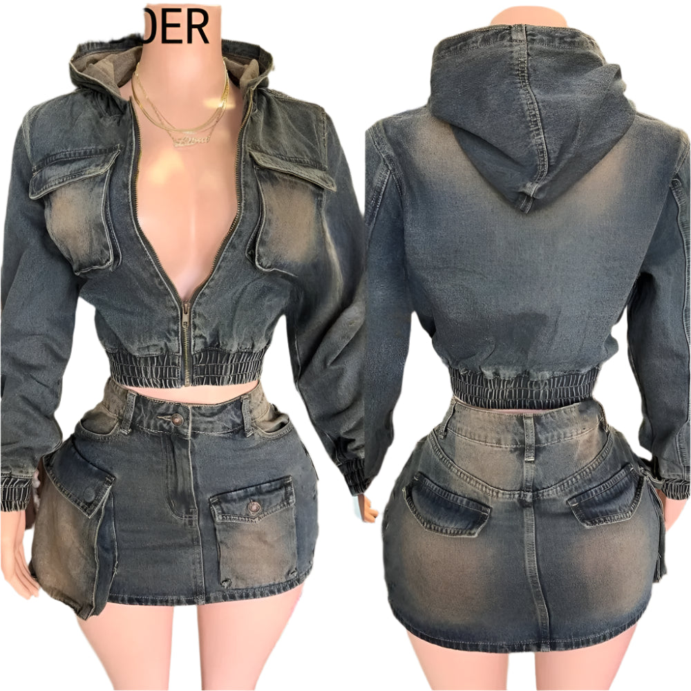 y2k fashion, retro denim set, two-piece denim outfit, cargo pocket jacket, zip jacket women, stretchy mini skirt, trendy streetwear, patchwork denim, hot girl outfit, denim skirt set, trendy women’s fashion, y2k style jacket, streetwear fashion women, denim jacket mini skirt, y2k streetwear, cargo pants jacket, patchwork style outfit, retro streetwear, women’s denim outfit, mini skirt suit, trendy denim two-piece, y2k fashion women, cool denim outfits, denim streetwear, 


