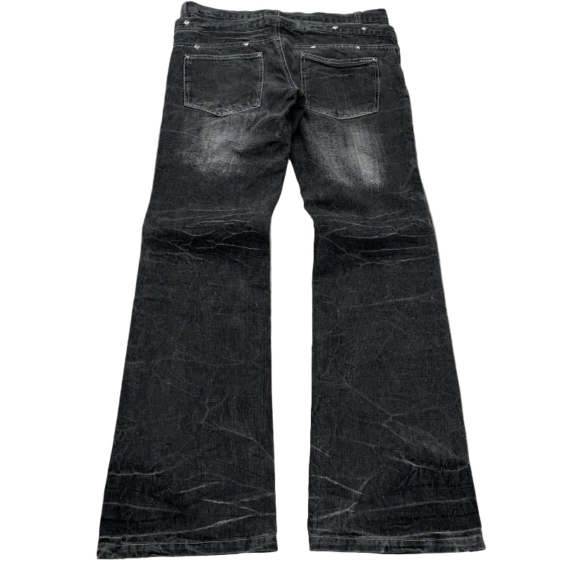 casual micro flared pants, unisex streetwear jeans, gothic retro casual trousers, high-waist lace-up pants, urban streetwear jeans, y2k punk denim, designer washed jeans, edgy casual pants, y2k retro bootcut jeans, gothic street style trousers, street fashion denim, retro flared trousers, micro flared jeans, y2k aesthetic trousers, unisex punk jeans, casual gothic pants, vintage style denim, high street fashion pants, y2k retro casual jeans, lace-up denim trousers, streetwear micro flared jeans,
