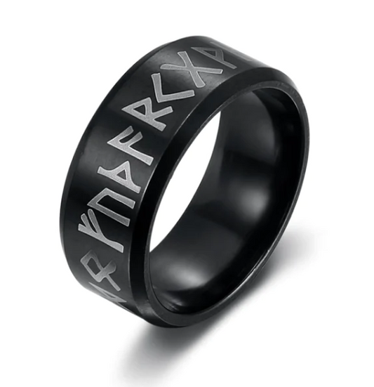 Asgard Crafted Handcrafted Stainless Steel Runic Alphabet Ring