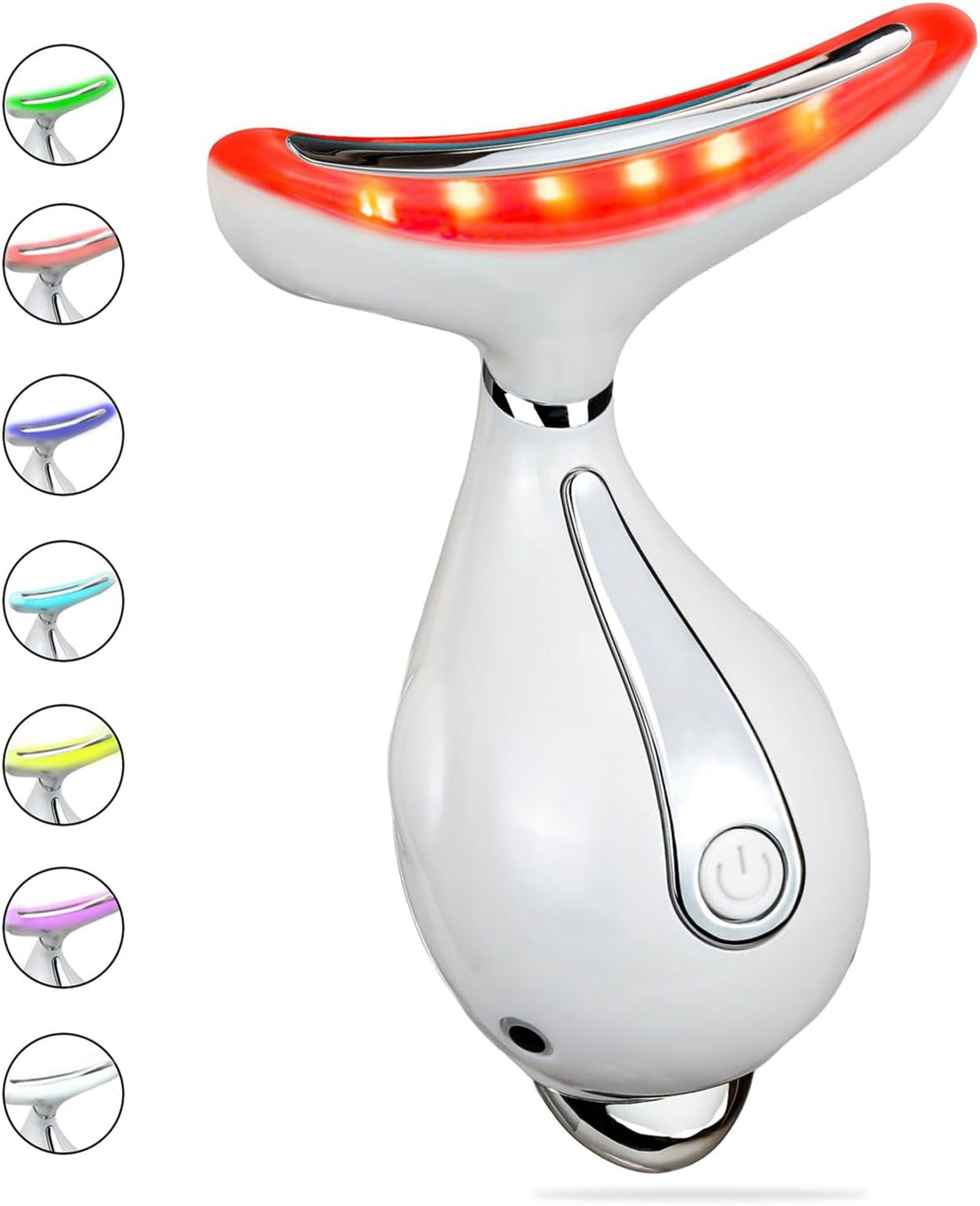 Red LED Light Therapy Device - Electric Facial & Neck Massager for Women's Skincare