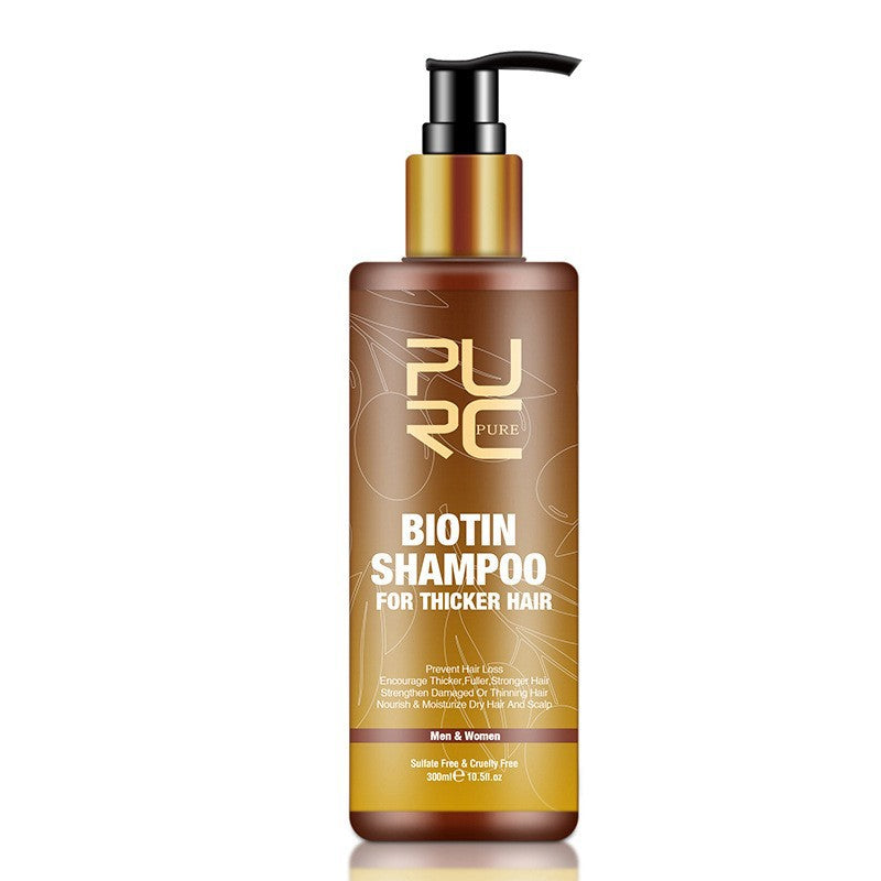 PURC Hair Care Ginger Biotin Three-Piece Shampoo, Conditioner, Repair Dry and Frizz Essential Oil