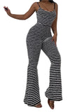 high waist striped jumpsuit, women's trendy jumpsuit, sexy club jumpsuit, women's flare pants, hip-lifting evening jumpsuit, backless stylish jumpsuit, women's hip-enhancing jumpsuit, flare pants clubwear jumpsuit, high waist club jumpsuit, women's sexy flare jumpsuit, backless hip-lifting jumpsuit, striped clubwear jumpsuit, sexy high-waist club jumpsuit, women's hip-lifting club jumpsuit, 

