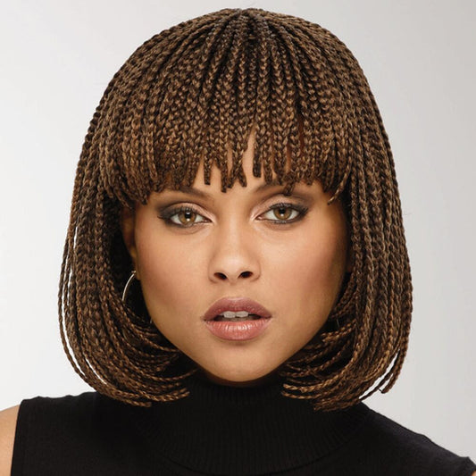 Braid Wig: Short Hair for Women, Wavy Head Wig, Full Top Chemical Fiber Headgear