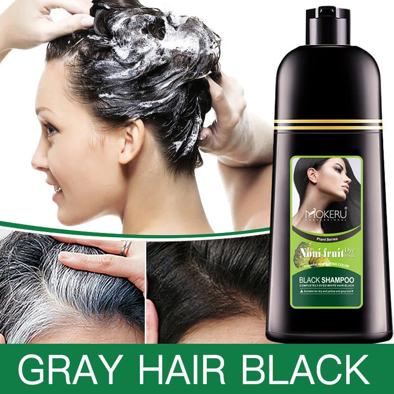 Organic Natural Fast Hair Dye: Noni Plant Black Hair Color Dye Shampoo, 5 Minutes Only