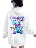 cartoon rabbit hooded sweater, women's fashion hoodie, creative letter print hoodie, casual pullover for women, high street style hoodie, drawstring sweater for women, trendy hooded sweater, stylish cartoon hoodie, rabbit print sweatshirt, women's casual sweater, graphic letter hoodie, cute rabbit hoodie, women's pullover sweater, casual winter hoodie, streetwear hooded sweater, women's drawstring hoodie, fashionable hoodies for women, trendy women's sweatshirt, printed hoodie for women, rabbit-themed cloth