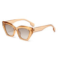 Orange cat-eye sunglasses on a white background
