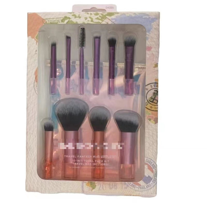 ew RT Fantasy Mini Makeup Brush Set: 10 Pack Portable Travel Size Eye Shadow Makeup Tools