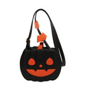 2024 Halloween Bags: Funny Pumpkin Cartoon Shoulder Crossbody Bag with Bat - Personalized Creative Female Bag