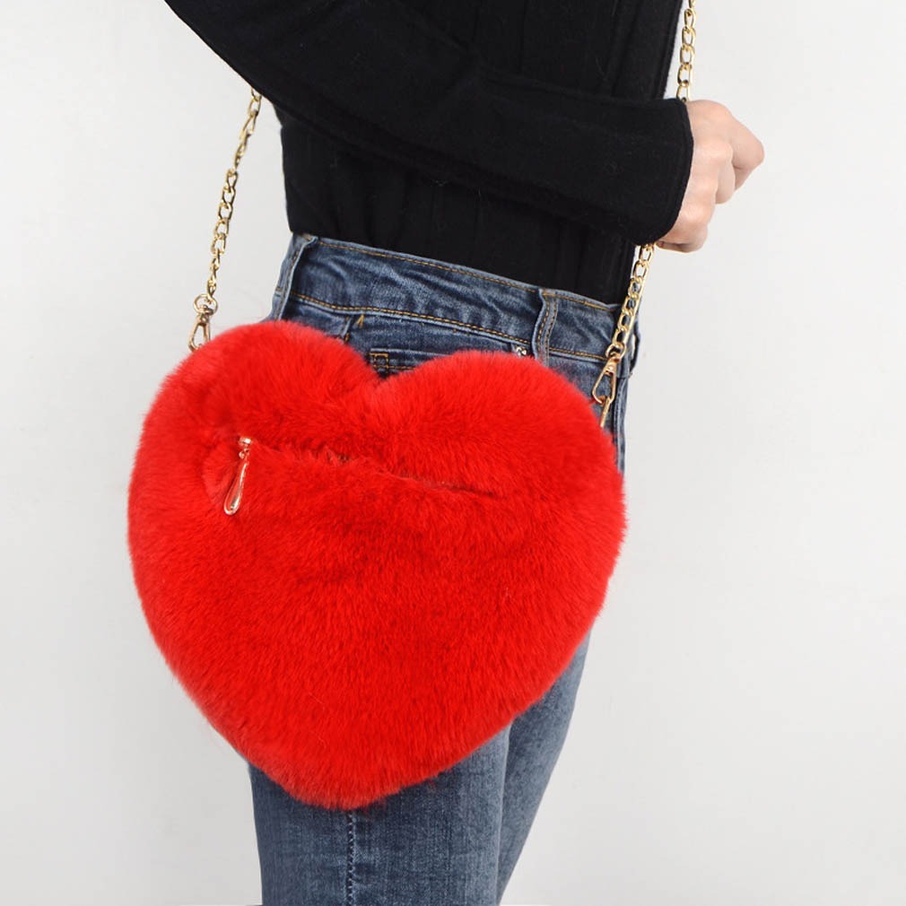 Love Bags for Women: Plush Chain Shoulder Bags - Perfect for Valentine's Day Parties