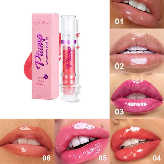 Lip Plumping Booster - New Tube Lip Rich Lip Color - Slightly Spicy Lip Honey, Lip Gloss Mirror Finish, Liquid Lipstick.