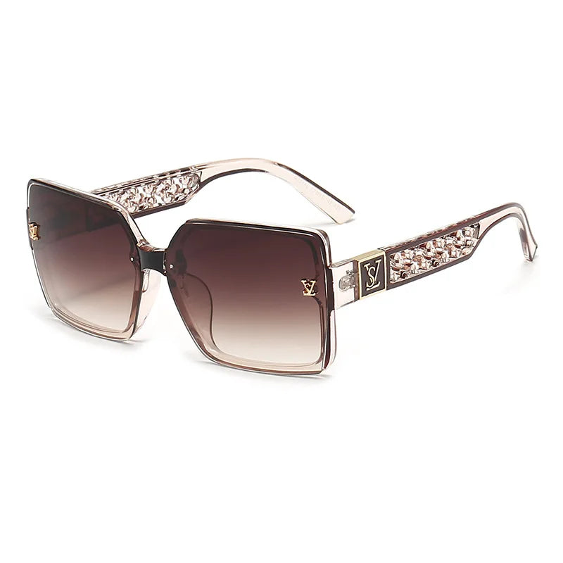 Sunglasses with decorative frame on a white background