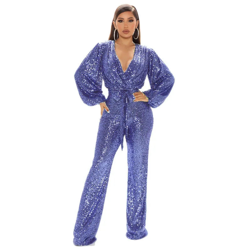 high-waisted jumpsuit, glamorous jumpsuit, full-length romper, full-length jumpsuit, festive party romper, fall winter jumpsuit, evening wear jumpsuit, elegant jumpsuit for women, draped jumpsuit, designer party romper, clubwear jumpsuit, celebrity style jumpsuit, celebrity party jumpsuit, autumn winter jumpsuit, long sleeve romper,