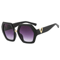 Black sunglasses with purple gradient lenses on a white background, featuring the brand 'DOHOHDO'.