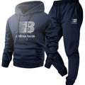men street look hoodie, men casual sports set men, men fashionable hoodie set, men hoodie jogger outfit, men cozy streetwear, men streetwear essentials, men trendy graphic hoodie set, men relaxed daily wear, men urban sportswear, men practical casual wear, men letter print hoodie pants set, men everyday outfit set,  men elastic waist pants set, men pullover hoodie set, men soft fabric sportswear, men trendy street outfit,men graphic streetwear, men casual urban wear, men modern casual outfit, 