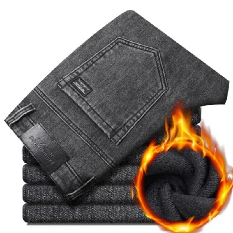 men plush lined denim pants, men winter high quality jeans, men fleece stretch jeans winter, men winter casual pants, men slim insulated jeans, men everyday warm jeans, men street style denim winter, men winter comfort pants, men thermal fleece jeans, men warm pencil jeans, men autumn winter casual jeans, men trendy winter denim, men cold weather casual jeans,

