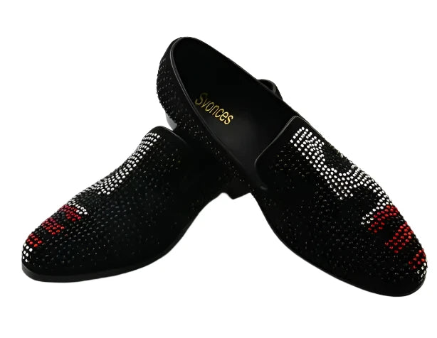 men’s bling designer loafers crystal studded slip-on comfortable flats