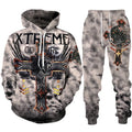 Hoodie and jogger set with 'Extreme Couture' design on a white background